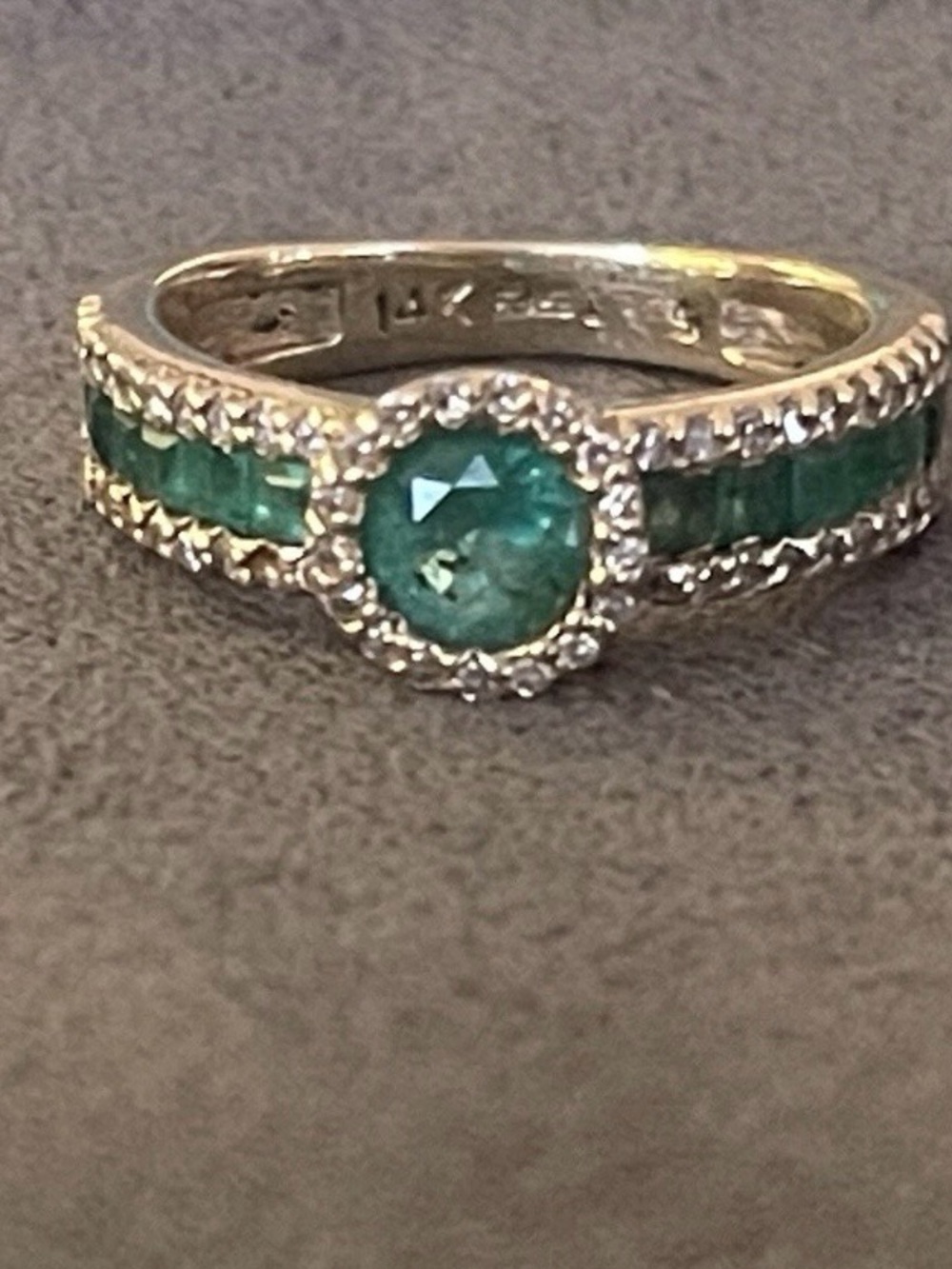 Effy Green Halo Emerald Ring in 14k gold